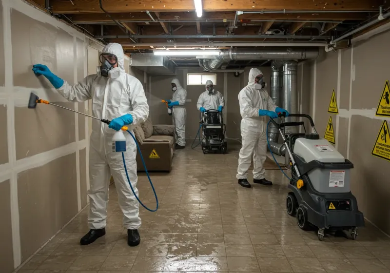 Basement Moisture Removal and Structural Drying process in Wahiawa, HI